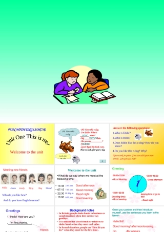 7A unit1 welcome to the unit 牛津版 课件