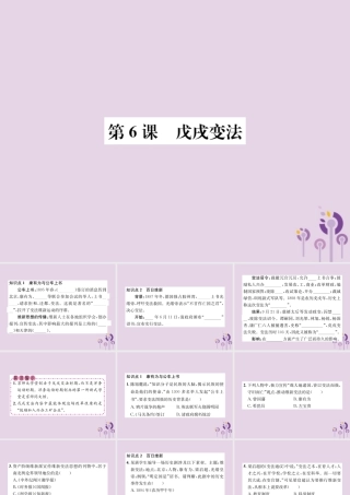 (河南专版)八年级历史上册 第二单元 近代化的早期探索与民族危机的加剧 第6课 戊戌变法课件 新人教版 课件