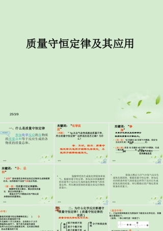 九年级化学(质量守恒定律及其应用)课件 人教新课标版 课件
