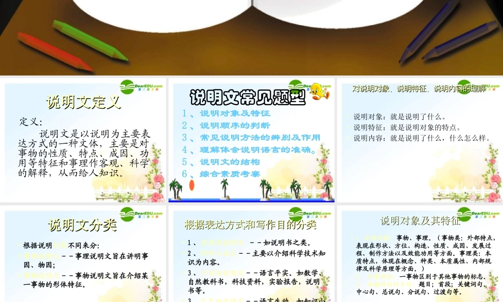 中考语文复习课件 说明文阅读指导 课件