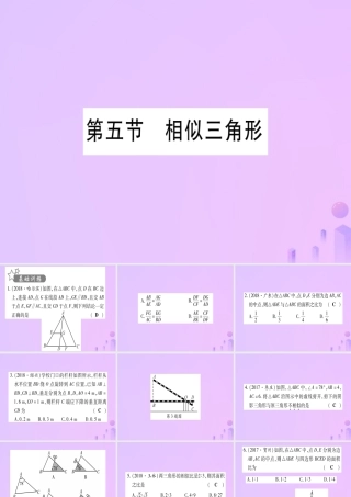 (云南专用)中考数学 第一轮 考点系统复习 第4章 三角形 第5节 相似三角形作业课件