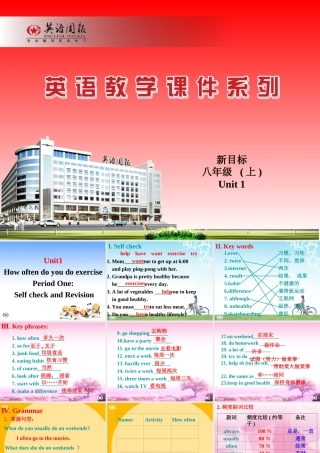 Period 5 Unit 1 How often do you exercise课件 Unit 1 How often do you exercise课件