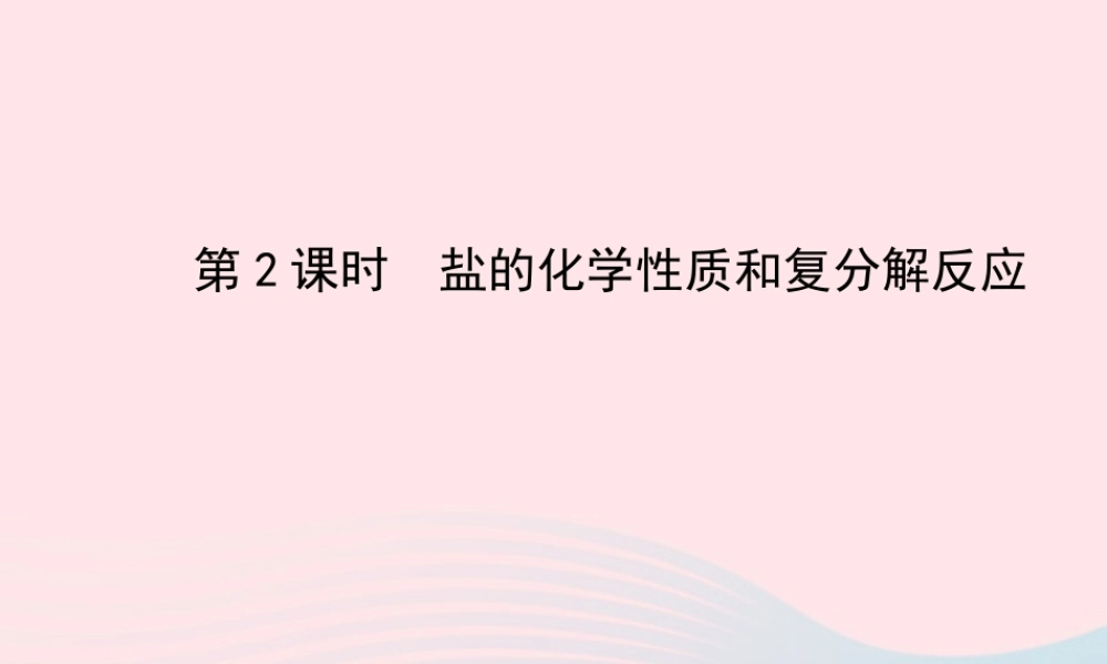 九年级化学下册 第十一单元 盐 化肥 第2课时盐的化学性质和复分解反应课件 (新版)新人教版 课件