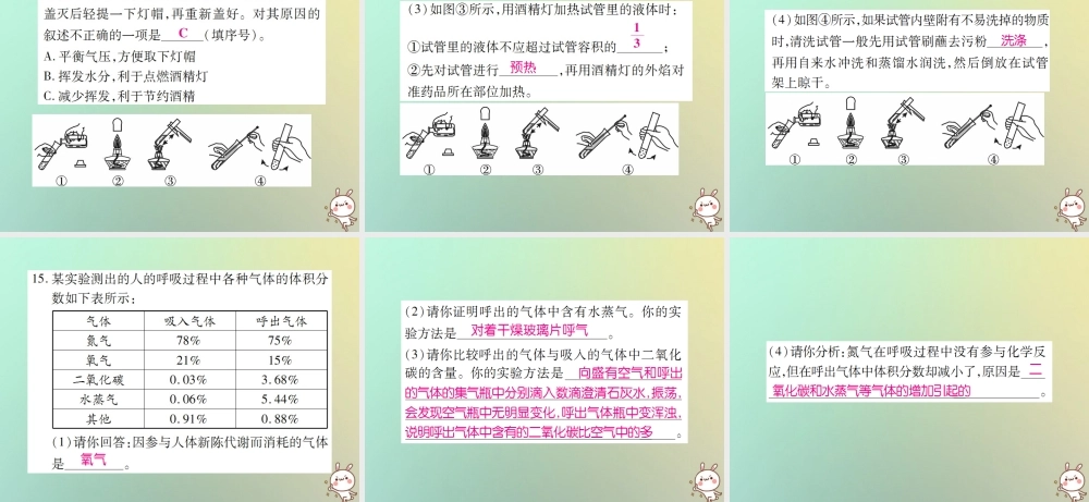 九年级化学上册 第二部分 期末复习攻略 综合专题一 走进化学世界课件 (新版)新人教版 课件