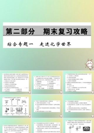 九年级化学上册 第二部分 期末复习攻略 综合专题一 走进化学世界课件 (新版)新人教版 课件