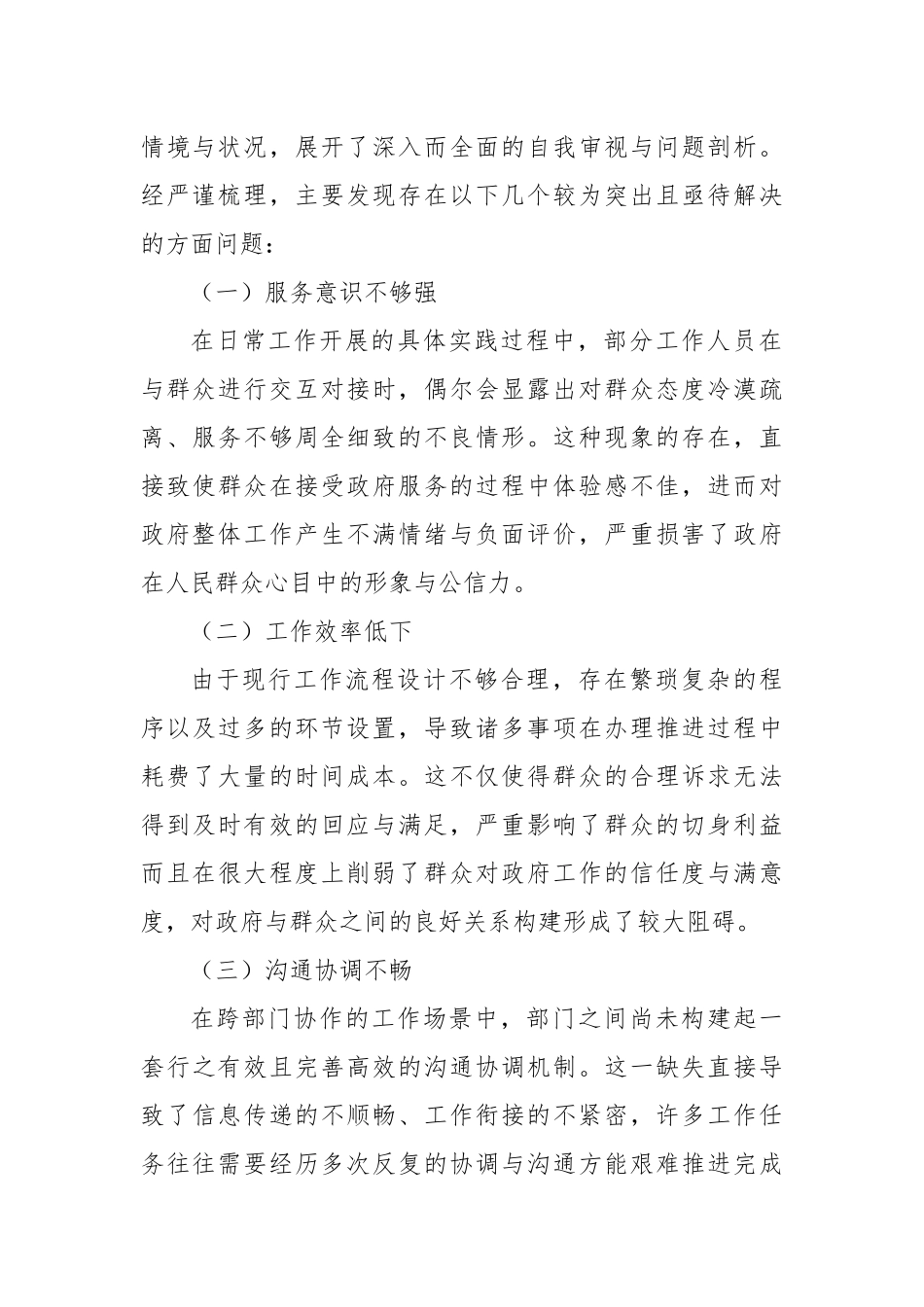 2024年巡视反馈意见整改专题民生生活会班子对照检查材料_第2页