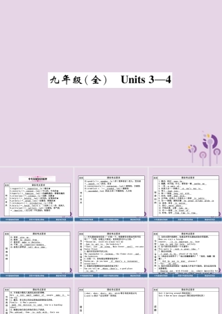 (贵阳专版)中考英语总复习 第1部分 教材知识梳理篇 九全 Units 3 4(精讲)课件