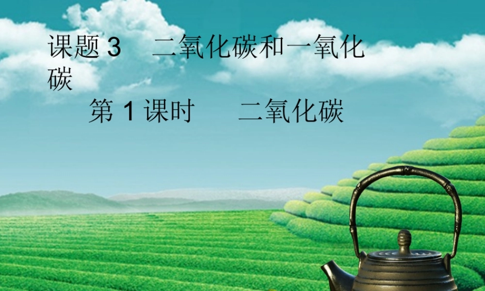 九年级化学上册 第六单元 碳和碳的氧化物 课题3 二氧化碳和一氧化碳 第1课时 二氧化碳课堂导学课件 (新版)新人教版 课件