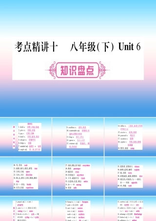 中考英语准点备考 第一部分 教材系统复习 考点精讲十 八下 Unit 6课件