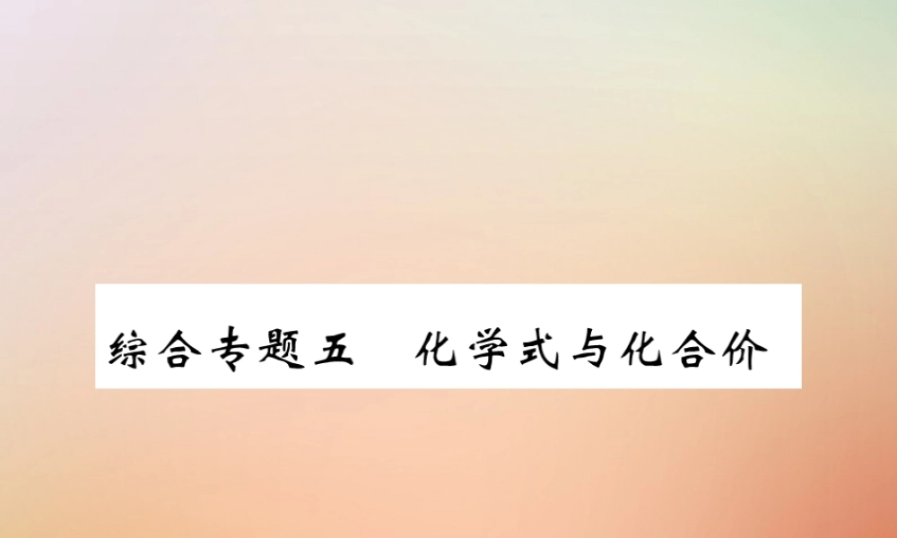 九年级化学上册 第二部分 期末复习攻略 综合专题五 化学式与化合价课件 (新版)新人教版 课件