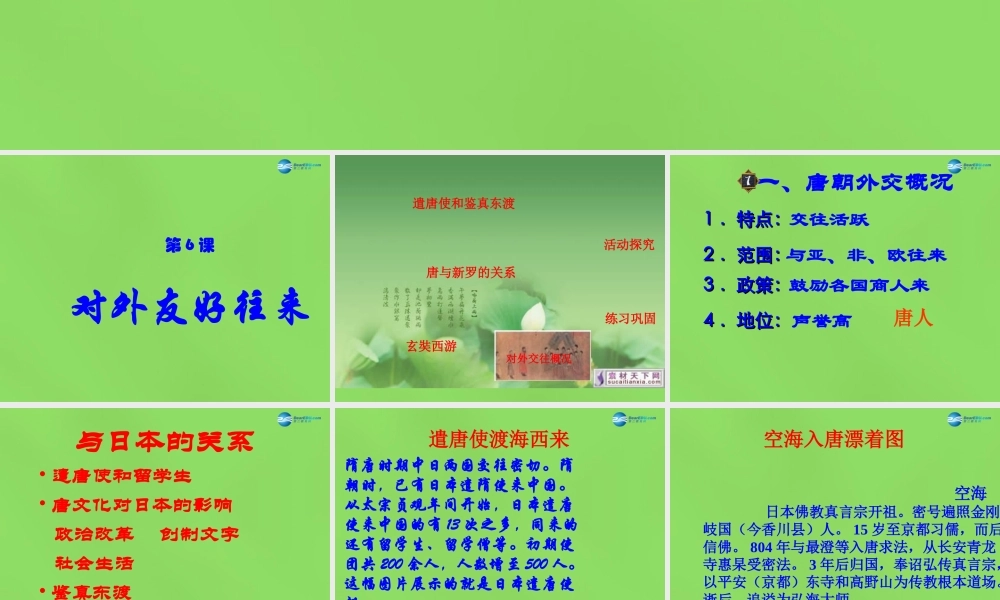 七年级历史下册 第6课(对外友好往来)课件 新人教版 课件