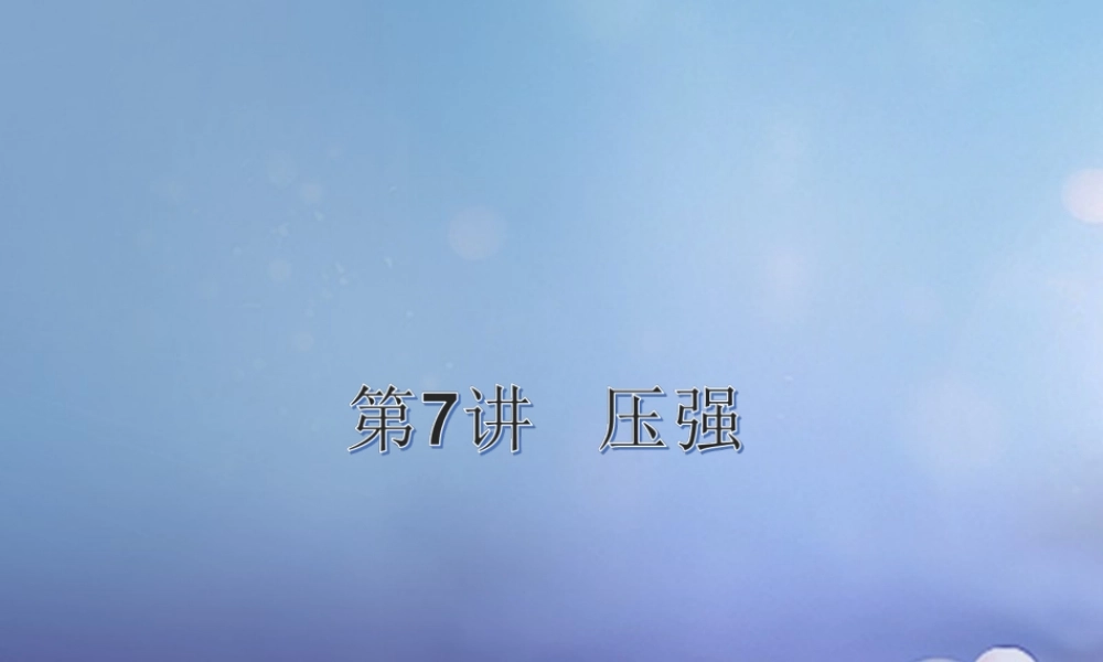 中考物理总复习 第7讲 压强课件