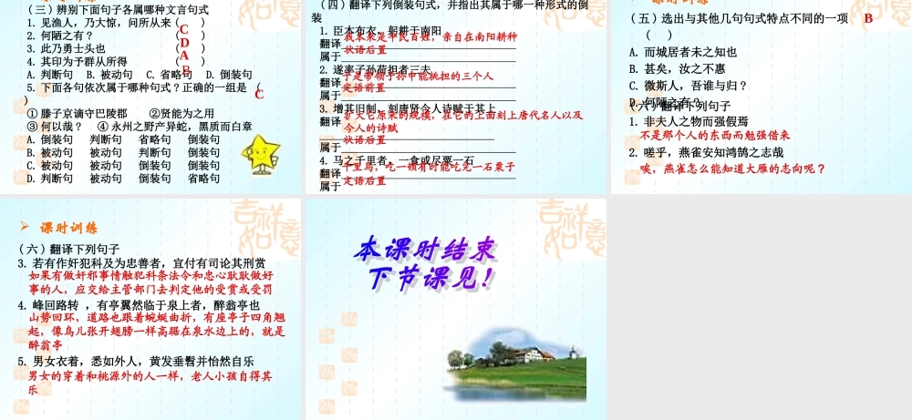 中考语文系列课件 文言文阅读四 课件