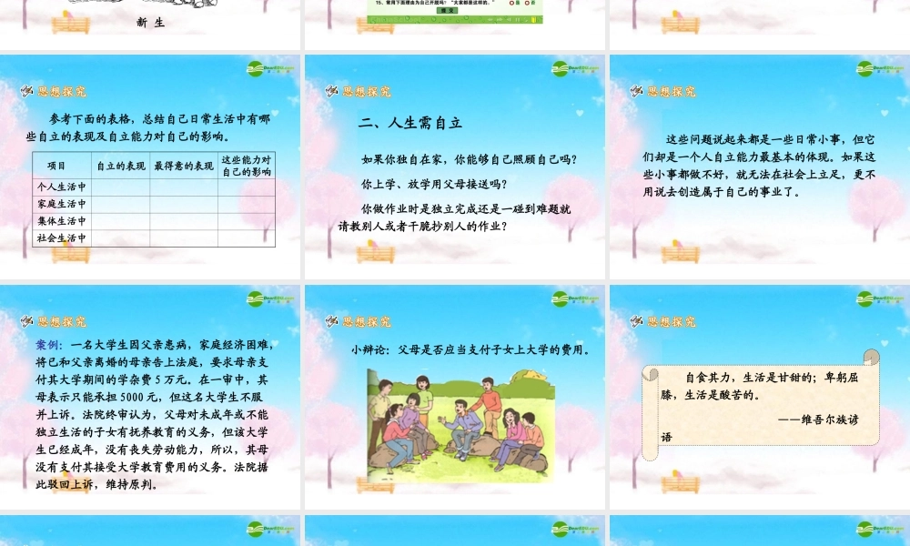 七年级政治下册 自己的事情自己干课件 人教新课标版 课件