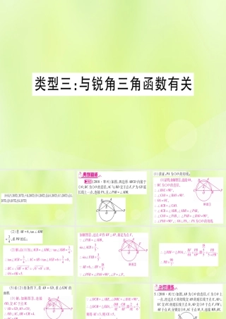 (湖北专用版)版中考数学总复习 第二轮 专项突破7 圆中证明与计算 类型3 与锐角三角函数有关实用课件