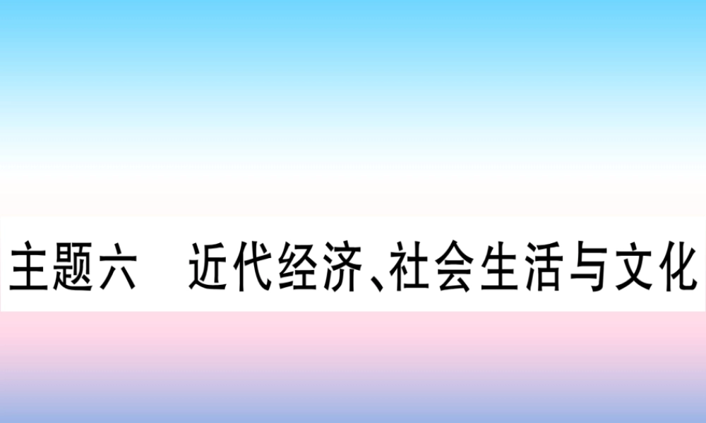 (云南专用)中考历史总复习 第一篇 考点系统复习 板块2 中国近代史 主题六 近代经济、社会生活与文化(精练)课件