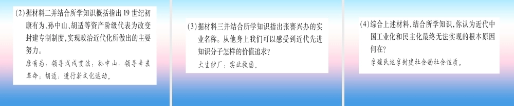 (云南专用)中考历史总复习 第一篇 考点系统复习 板块2 中国近代史 主题六 近代经济、社会生活与文化(精练)课件