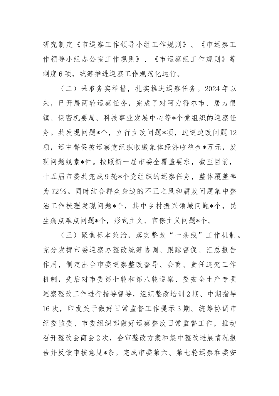 市委巡察办2024年工作总结及2025年工作计划_第2页