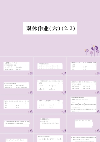 七年级数学上册 双休作业(六)课件 (新版)沪科版 课件