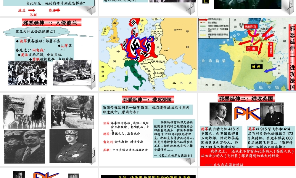 九年级历史 第二次世界大战的全面爆发课件 人教新课标版 课件