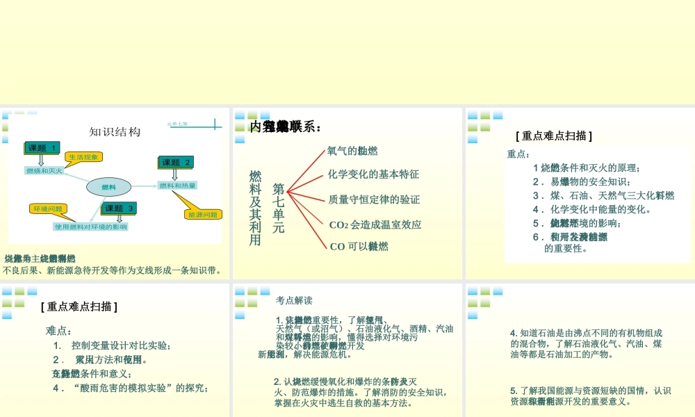 九年级化学上册 第七单元(燃料及其利用)课件 人教新课标版 课件