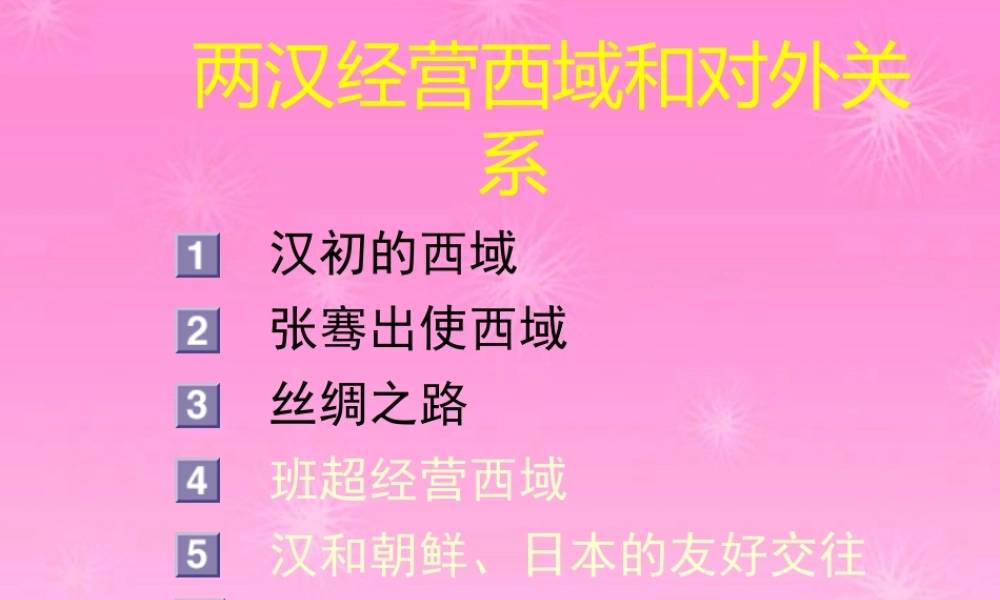 七年级历史上册 两汉经营西域和对外关系课件 新人教版 课件