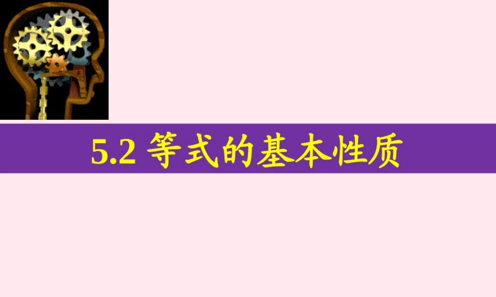 七年级数学上册 第5章 一元一次方程 5.2 等式的基本性质课件(新版)浙教版 课件