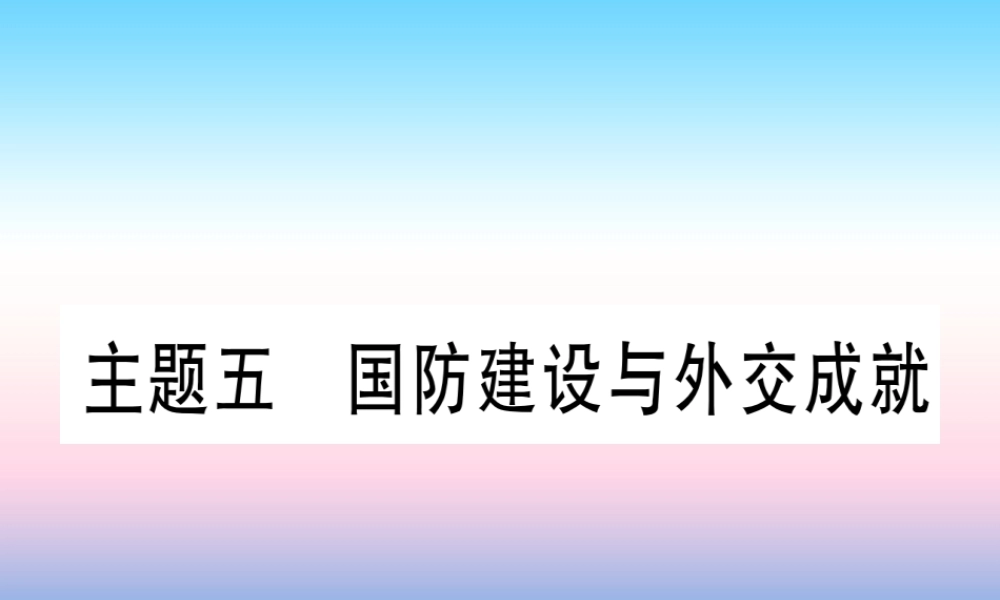 (甘肃专用)中考历史总复习 第一篇 考点系统复习 板块三 中国现代史 主题五 国防建设与外交成就(精练)课件
