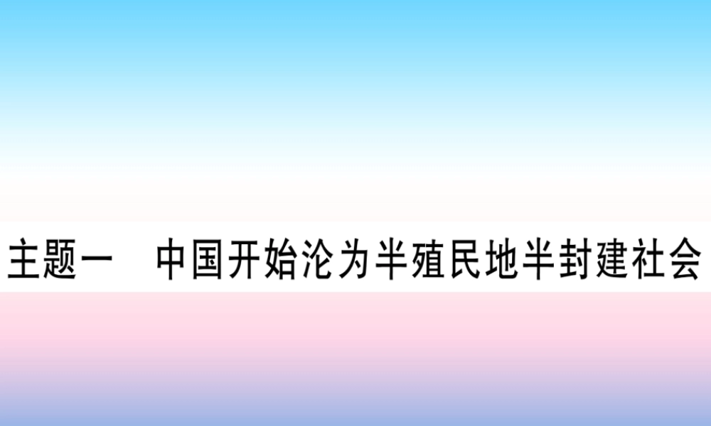 (甘肃专用)中考历史总复习 第一篇 考点系统复习 板块二 中国近代史 主题一 中国开始沦为半殖民地半封建社会(精练)课件