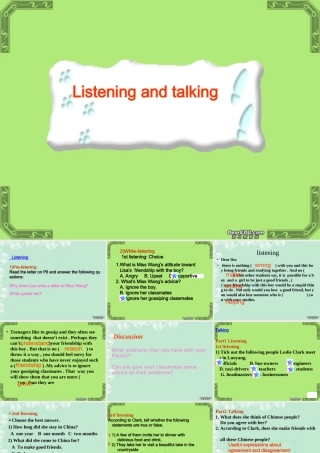 Unit1 friendship Listening and talking 新课标 人教版 课件