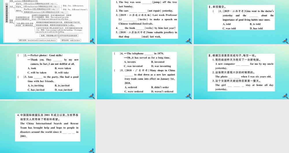 (江西专版)九年级英语全册 Unit 6 When was it invented单元语法专项习题课件 (新版)人教新目标版 课件