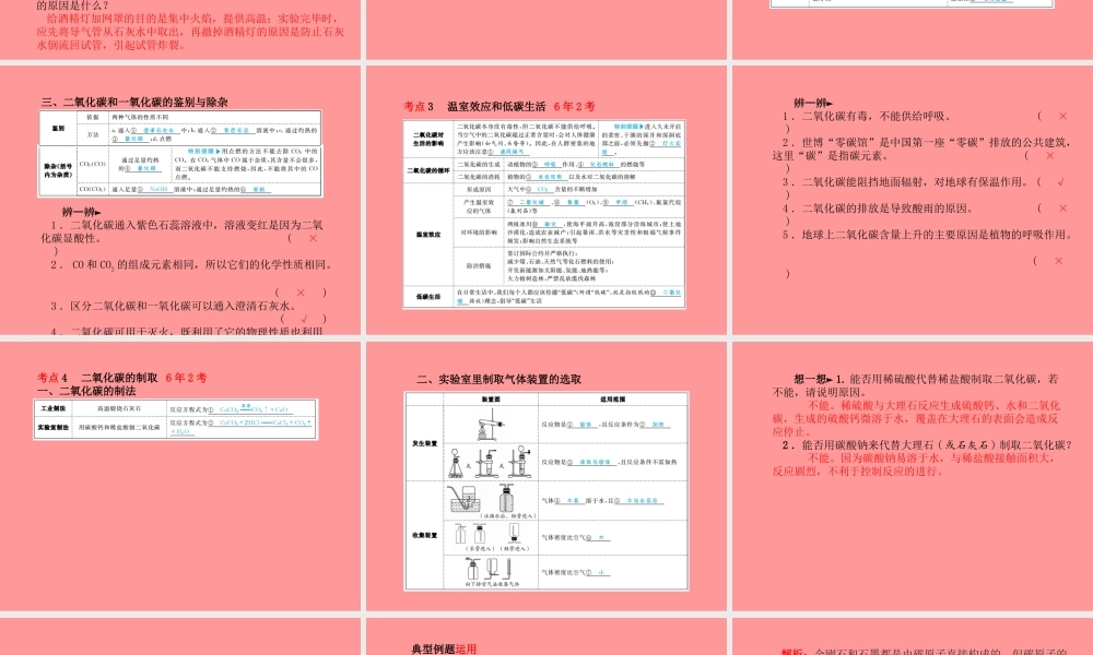 (潍坊专版)中考化学总复习 第一部分 系统复习 成绩基石 第六单元 碳和碳的氧化物课件 新人教版 课件