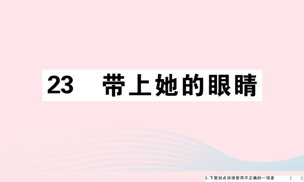 (通用版)文下册 第六单元 23 带上她的眼睛习题课件 新人教版 课件