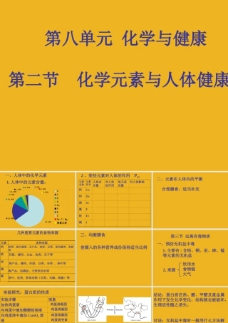 九年级化学 82-3化学元素与人体健康课件 鲁教版 课件