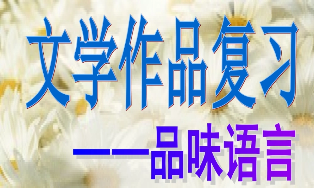 中考语文作文课件 文学语言的品味 课件