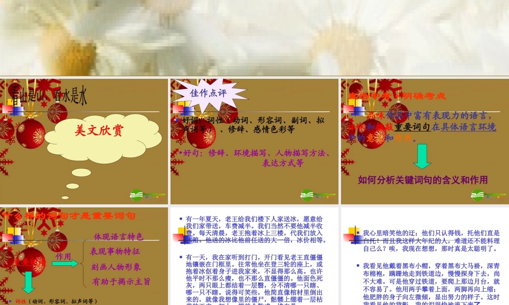 中考语文作文课件 文学语言的品味 课件