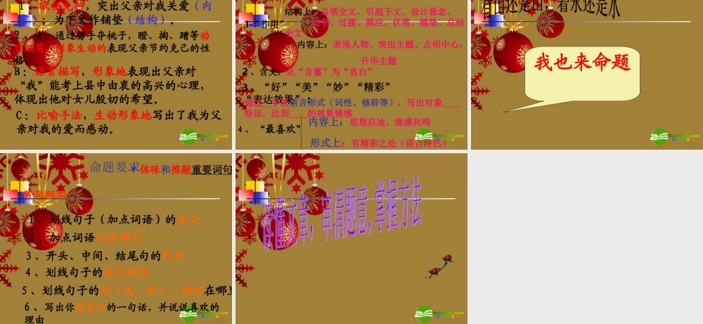 中考语文作文课件 文学语言的品味 课件