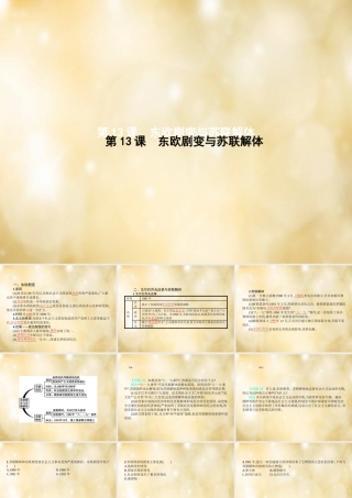 九年级历史下册 第13课 东欧剧变与苏联解体课件 中华书局版 课件