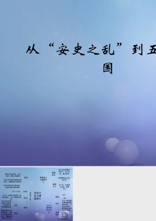 (秋季版)七年级历史下册 第六单元 第27课 从安史之乱到五代十国(思维导图)素材 岳麓版 素材