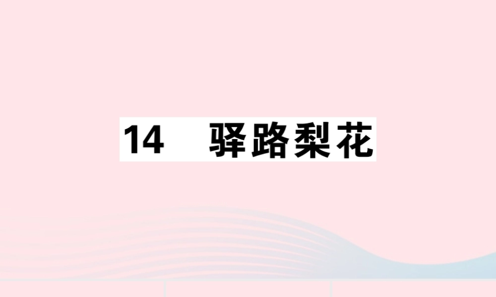 (江西专版)文下册 第四单元 14 驿路梨花习题课件 新人教版 课件