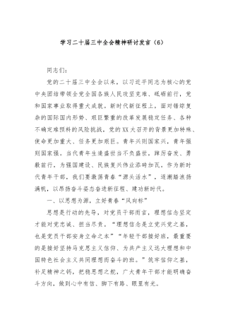 学习二十届三中全会精神研讨发言（6）
