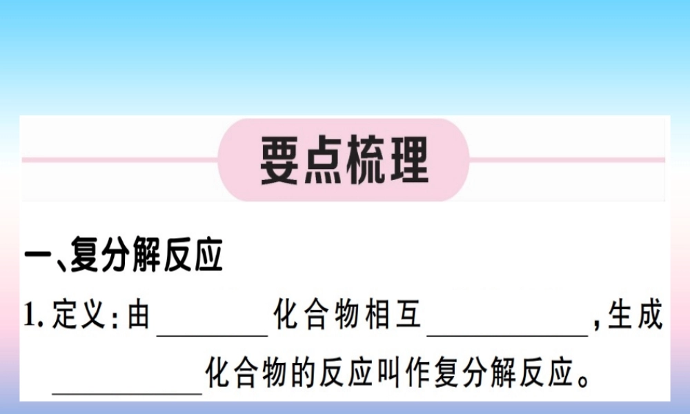 九年级化学下册 第十一单元 盐 化肥 第2课时 复分解反应 盐的化学性质习题课件 (新版)新人教版 课件