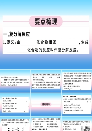 九年级化学下册 第十一单元 盐 化肥 第2课时 复分解反应 盐的化学性质习题课件 (新版)新人教版 课件