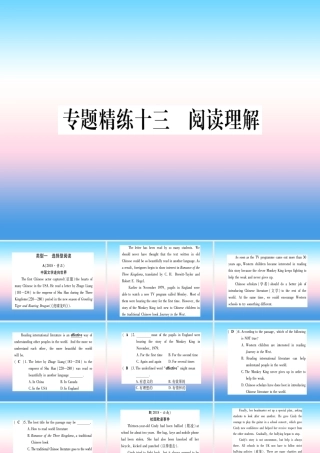 中考英语准点备考 专题精练十三 阅读理解课件
