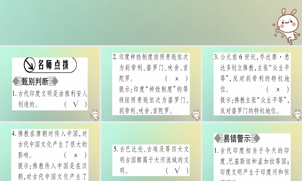 九年级历史上册 第1单元 古代世界 第2课 古代印度社会课件 中华书局版 课件