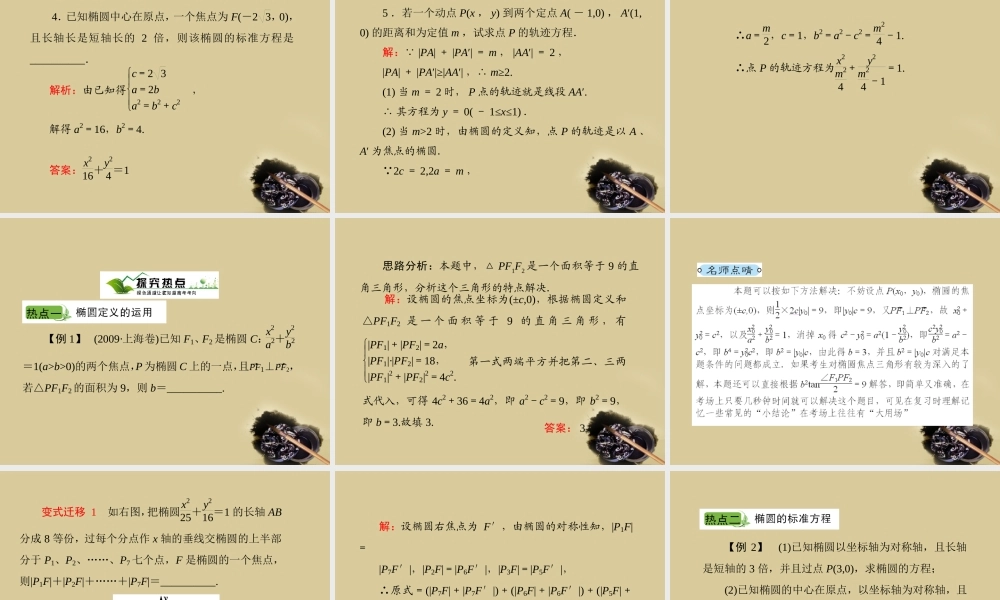 6椭圆课件 新人教A版 课件