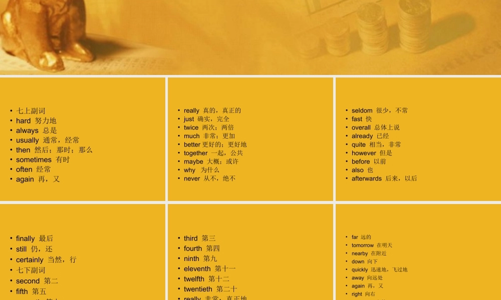 中考英语语法考点专题复习8 副词课件