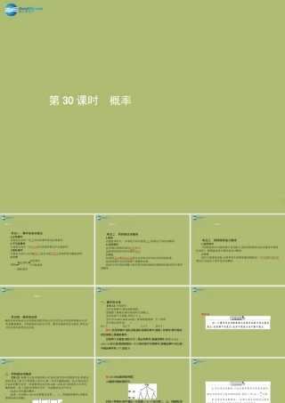 (福建专版)中考数学总复习 第30课时 概率课件