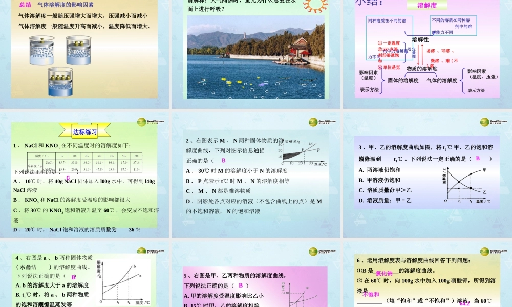 九年级化学下册 第9单元 课题3 第2课时 溶解度课件 新人教版 课件