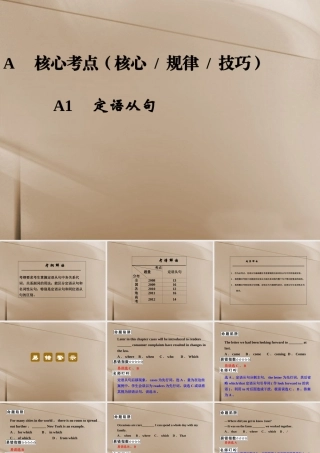 (江苏专用)高三英语二轮复习 核心考点(核心 规律 技巧)A1 定语从句课件